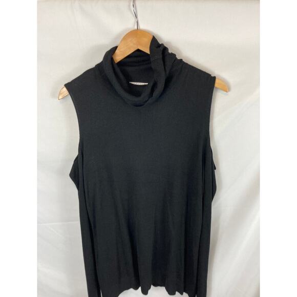 NWT T Tahari Flynn Cold Shoulder Sweater Black Size XL - Picture 2 of 6